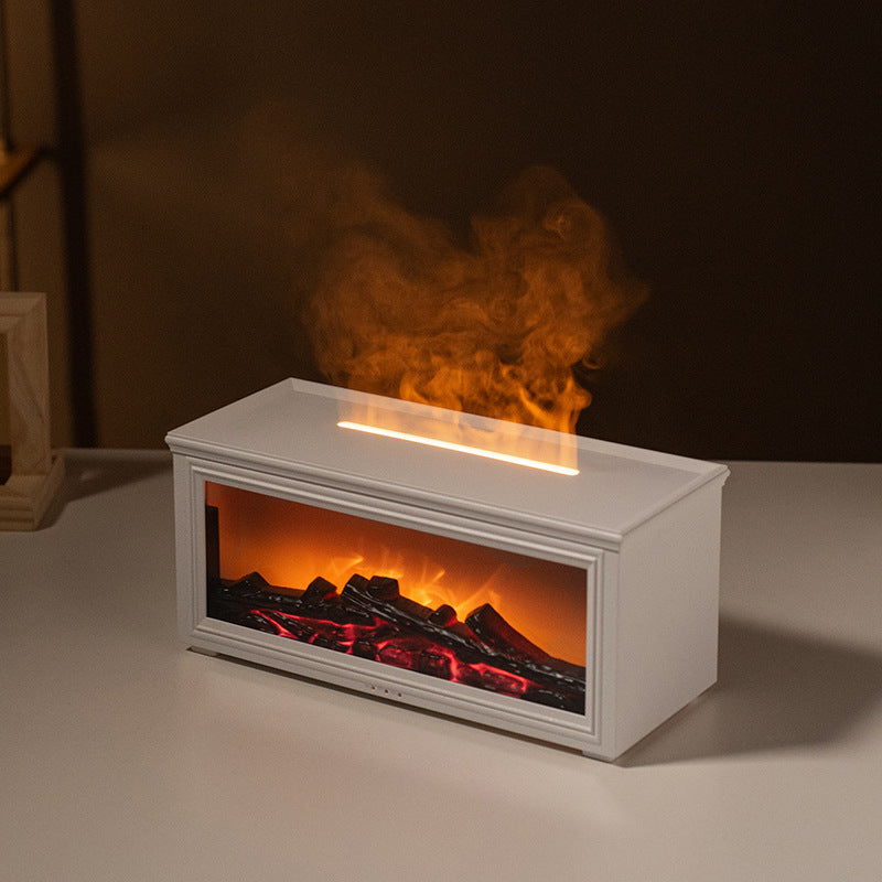 Ny Retro Peis Flamme Luftfukter – 3D Simulert Peis med Aromaterapi