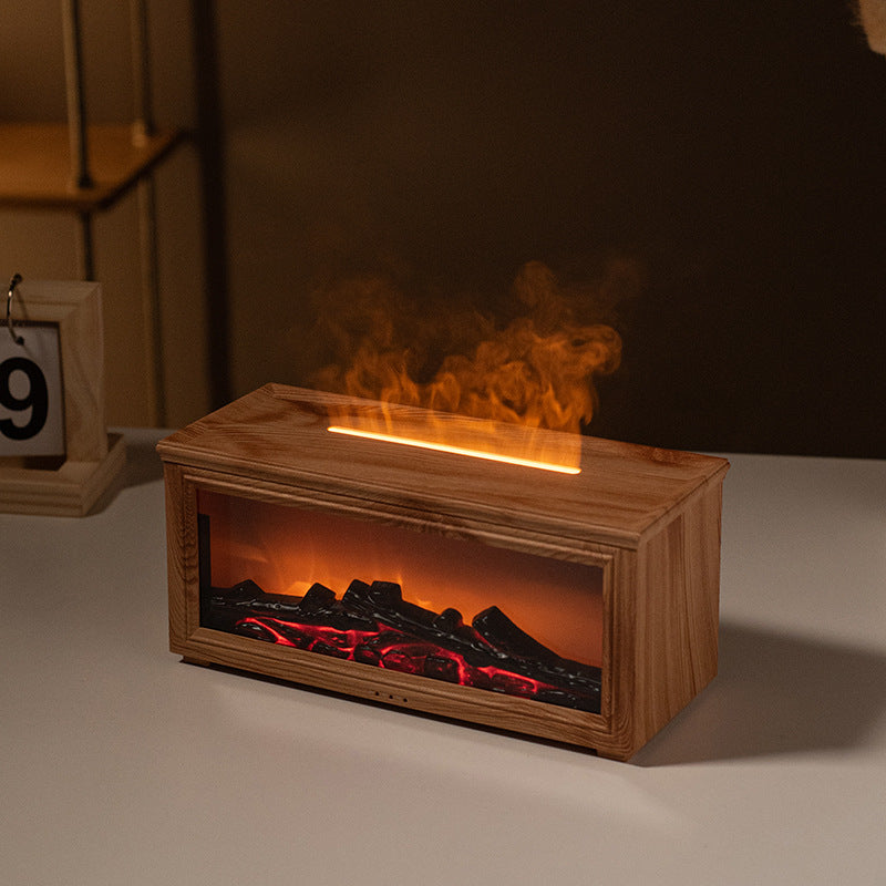 Ny Retro Peis Flamme Luftfukter – 3D Simulert Peis med Aromaterapi
