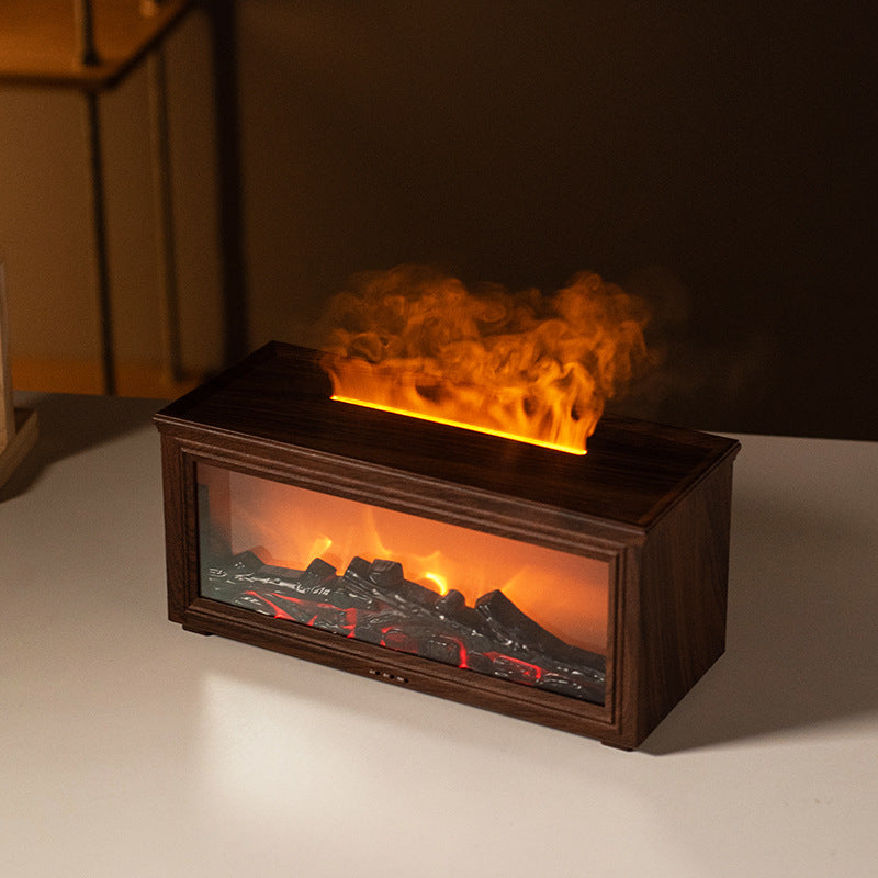 Ny Retro Peis Flamme Luftfukter – 3D Simulert Peis med Aromaterapi