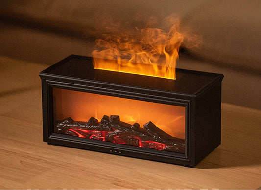Ny Retro Peis Flamme Luftfukter – 3D Simulert Peis med Aromaterapi